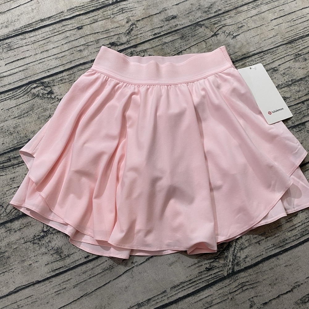 Lululemon Court Rival HR Skirt Long Pink Size 2 W8ABUT  Tennis Skort Wicking
